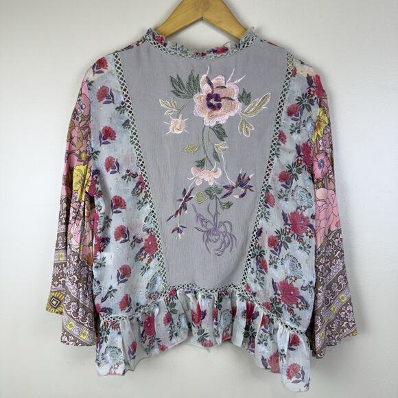 Aratta Silent Journey Blouse Boho Romantic Size S Approx Ruffle Flared Sleeves - Picture 5 of 12